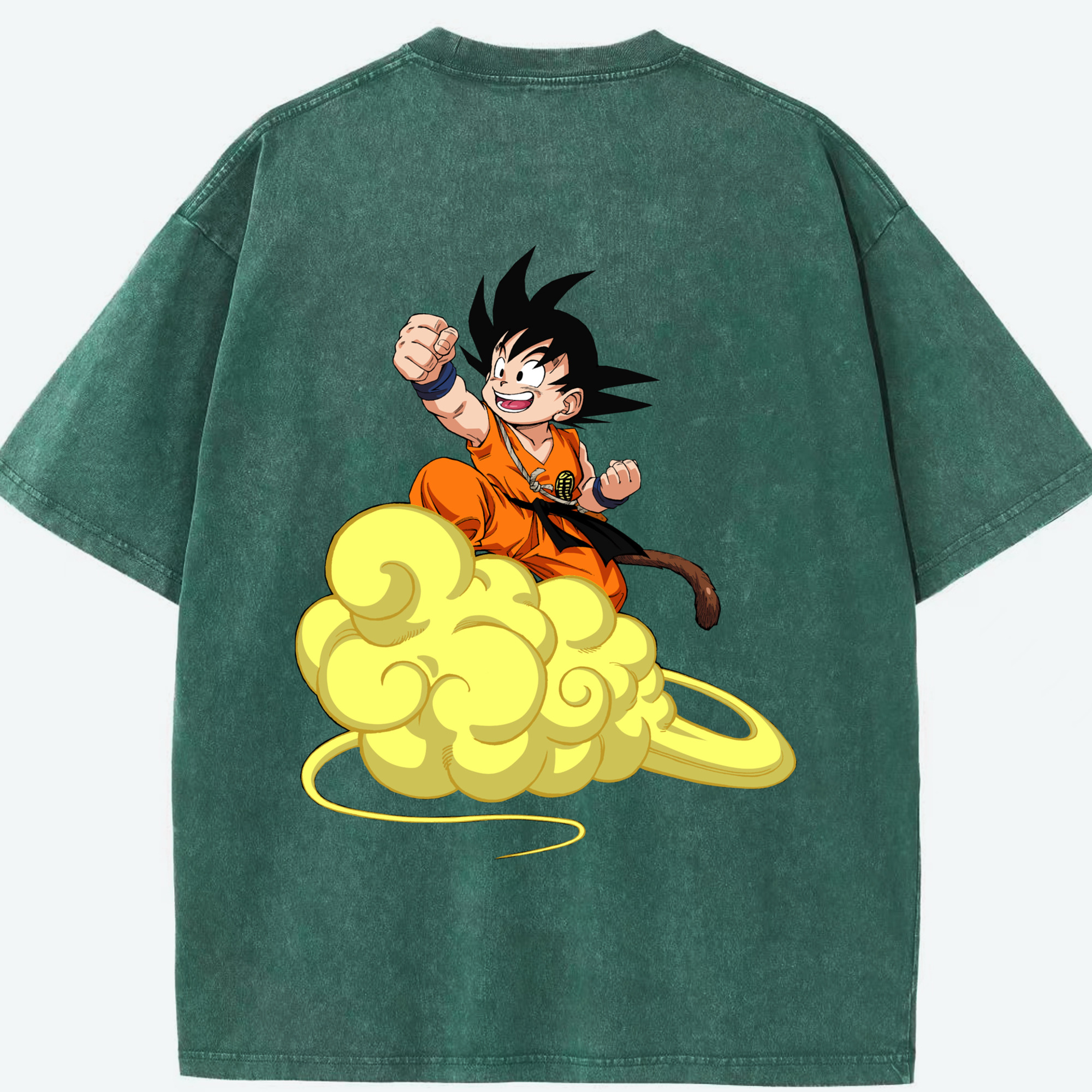 （画像用） ドラゴンボール 孫悟空（そん ごくう）Son Goku カカロット DRAGON BALL Kakarotto 綿100% ヴィンテージ風 半袖Tシャツ（背面プリント）
